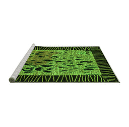 Sideview of Machine Washable Animal Green Modern Area Rugs, wshabs3320grn