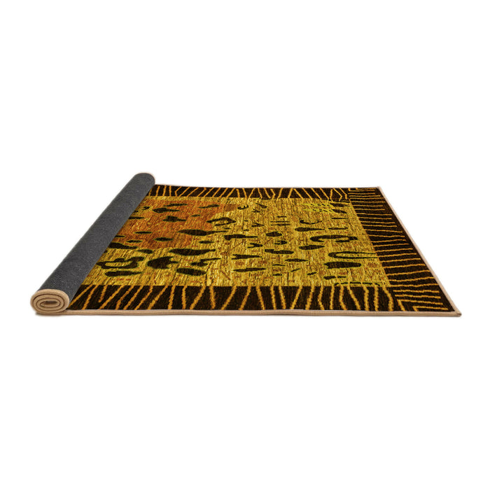 Sideview of Animal Yellow Modern Rug, abs3320yw