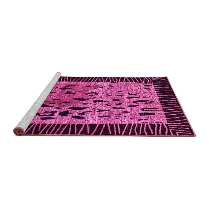 Sideview of Machine Washable Animal Pink Modern Rug, wshabs3320pnk