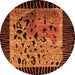 Round Animal Orange Modern Rug, abs3320org