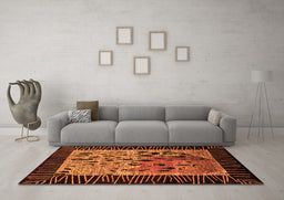 Machine Washable Animal Orange Modern Area Rugs in a Living Room, wshabs3320org