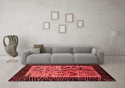 Modern Red Washable Rugs