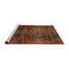 Sideview of Machine Washable Abstract Dark Red Rug, wshabs3321