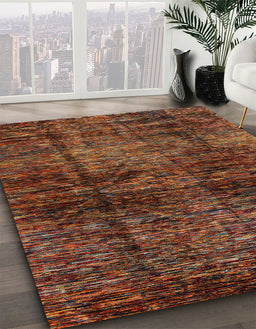 Machine Washable Abstract Dark Red Rug in a Family Room, wshabs3321