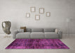 Machine Washable Abstract Purple Modern Area Rugs in a Living Room, wshabs3321pur