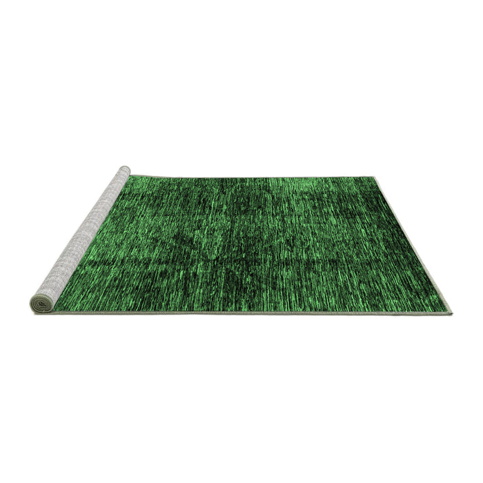Sideview of Machine Washable Abstract Emerald Green Modern Area Rugs, wshabs3321emgrn