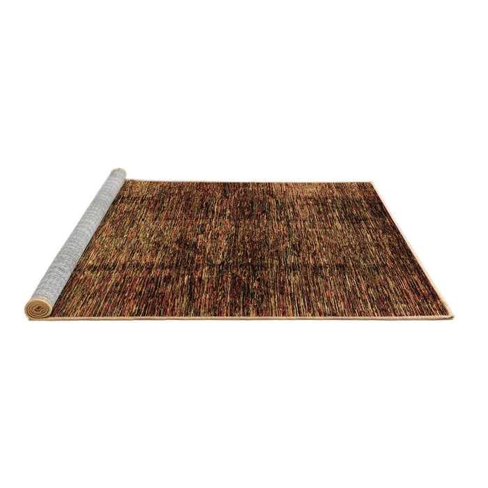 Sideview of Machine Washable Abstract Brown Modern Rug, wshabs3321brn
