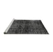 Sideview of Machine Washable Abstract Gray Modern Rug, wshabs3321gry