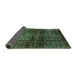 Sideview of Abstract Turquoise Modern Rug, abs3321turq