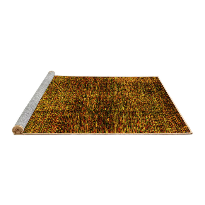 Sideview of Machine Washable Abstract Yellow Modern Rug, wshabs3321yw