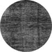 Round Machine Washable Abstract Gray Modern Rug, wshabs3321gry