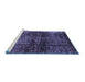 Sideview of Machine Washable Abstract Blue Modern Rug, wshabs3321blu