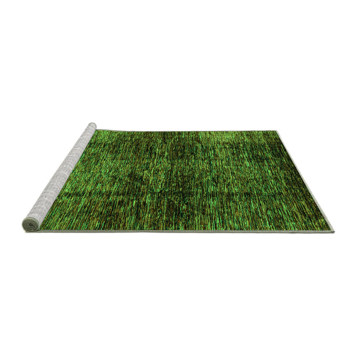Sideview of Machine Washable Abstract Green Modern Area Rugs, wshabs3321grn