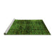 Sideview of Machine Washable Abstract Green Modern Area Rugs, wshabs3321grn