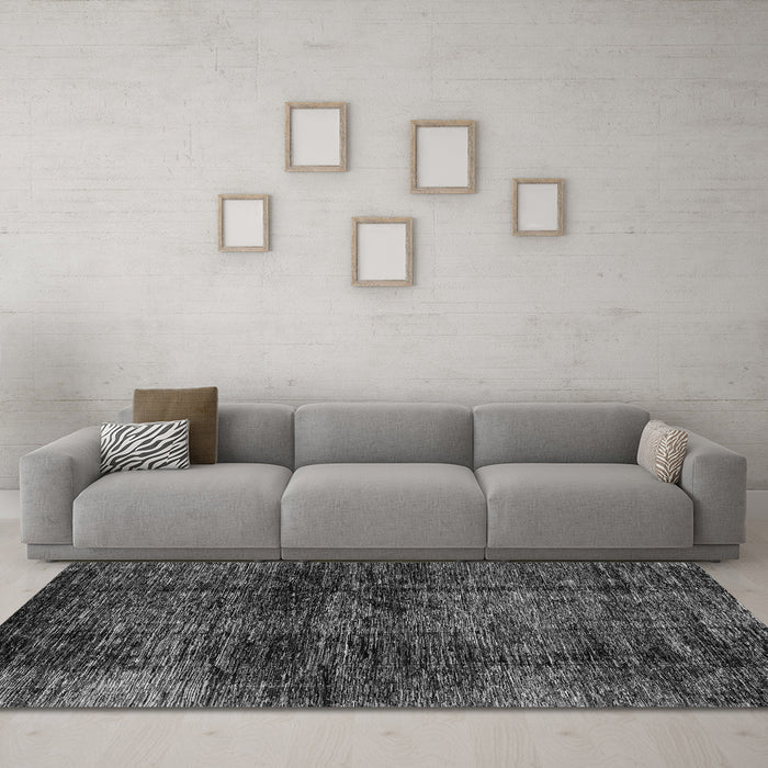 Machine Washable Abstract Gray Modern Rug in a Living Room,, wshabs3321gry