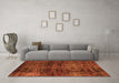 Machine Washable Abstract Orange Modern Area Rugs in a Living Room, wshabs3321org