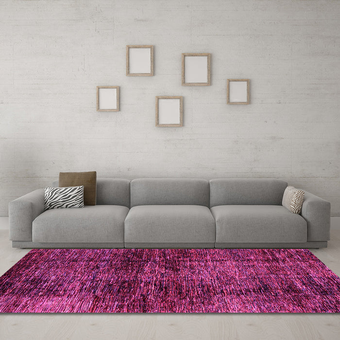 Machine Washable Abstract Pink Modern Rug in a Living Room, wshabs3321pnk
