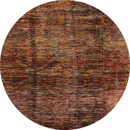 Round Abstract Dark Red Modern Rug, abs3321