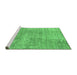 Sideview of Machine Washable Abstract Emerald Green Modern Area Rugs, wshabs3322emgrn