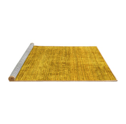 Sideview of Machine Washable Abstract Yellow Modern Rug, wshabs3322yw