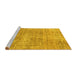 Sideview of Machine Washable Abstract Yellow Modern Rug, wshabs3322yw