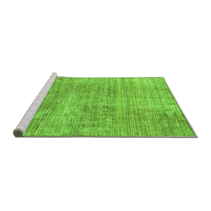 Sideview of Machine Washable Abstract Green Modern Area Rugs, wshabs3322grn