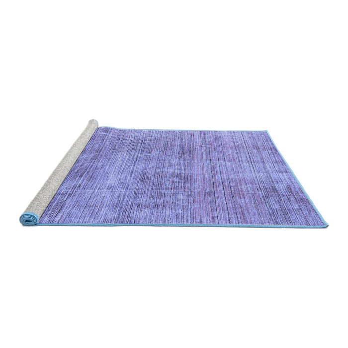 Sideview of Machine Washable Abstract Blue Modern Rug, wshabs3322blu