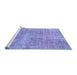 Sideview of Machine Washable Abstract Blue Modern Rug, wshabs3322blu