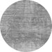 Round Machine Washable Abstract Gray Modern Rug, wshabs3322gry