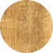 Round Abstract Brown Modern Rug, abs3322brn