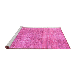 Sideview of Machine Washable Abstract Pink Modern Rug, wshabs3322pnk