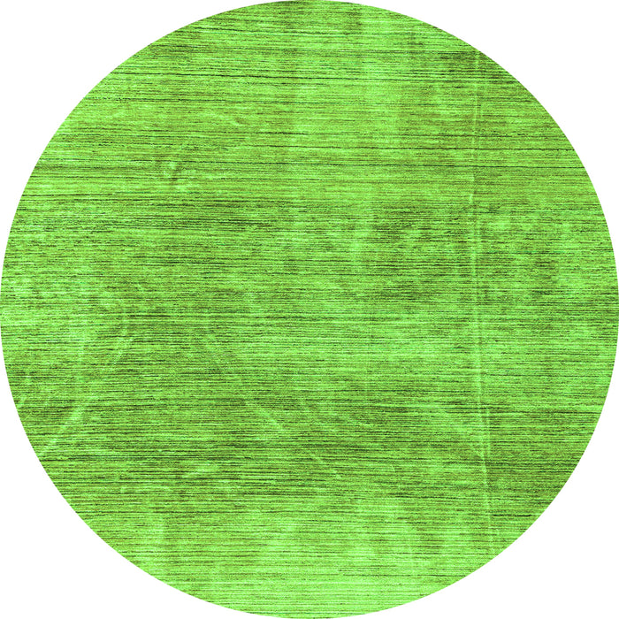 Round Machine Washable Abstract Green Modern Area Rugs, wshabs3322grn