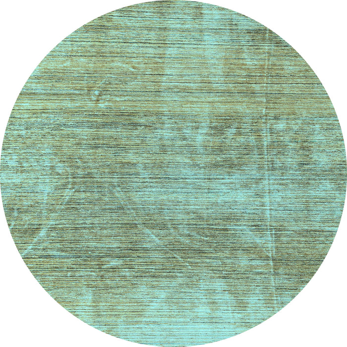 Round Abstract Light Blue Modern Rug, abs3322lblu