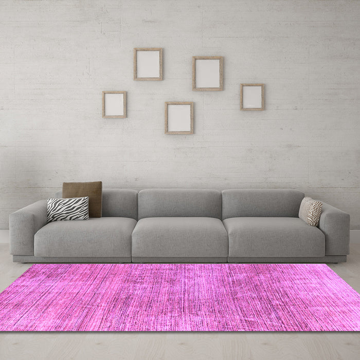Machine Washable Abstract Purple Modern Area Rugs in a Living Room, wshabs3322pur