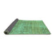 Sideview of Abstract Turquoise Modern Rug, abs3322turq