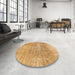 Round Abstract Orange Modern Rug in a Office, abs3322