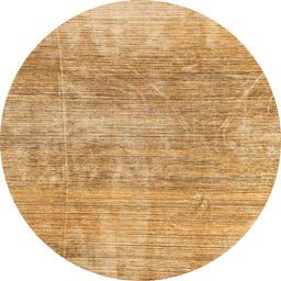 Round Machine Washable Abstract Orange Rug, wshabs3322