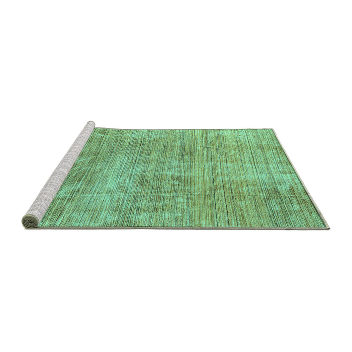 Sideview of Machine Washable Abstract Turquoise Modern Area Rugs, wshabs3322turq