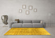 Machine Washable Abstract Yellow Modern Rug in a Living Room, wshabs3322yw