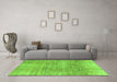 Machine Washable Abstract Green Modern Area Rugs in a Living Room,, wshabs3322grn