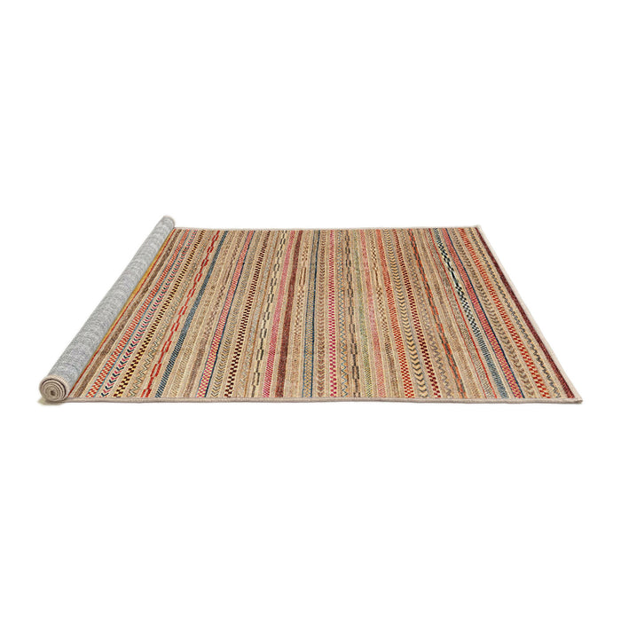 Sideview of Machine Washable Abstract Chestnut Red Rug, wshabs3323