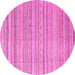 Round Abstract Pink Modern Rug, abs3323pnk