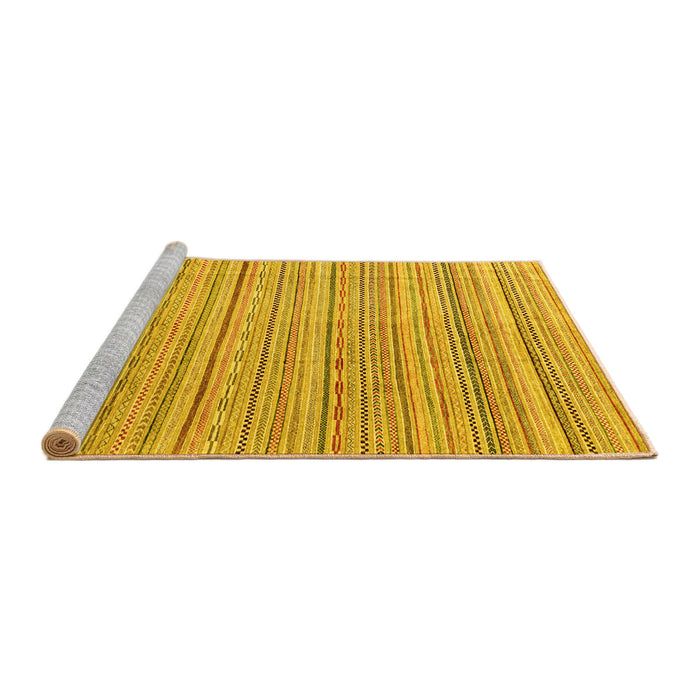 Sideview of Machine Washable Abstract Yellow Modern Rug, wshabs3323yw
