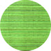 Round Abstract Green Modern Rug, abs3323grn