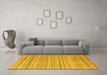 Machine Washable Abstract Yellow Modern Rug in a Living Room, wshabs3323yw