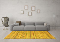 Machine Washable Abstract Yellow Modern Rug, wshabs3323yw