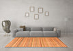 Machine Washable Abstract Orange Modern Area Rugs in a Living Room, wshabs3323org