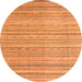 Round Machine Washable Abstract Orange Modern Area Rugs, wshabs3323org