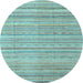 Round Abstract Light Blue Modern Rug, abs3323lblu