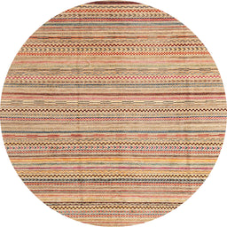 Round Abstract Chestnut Red Modern Rug, abs3323